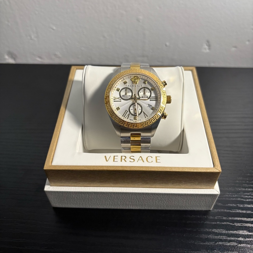 Versace Gold and Silver Chronograph two tone Watch